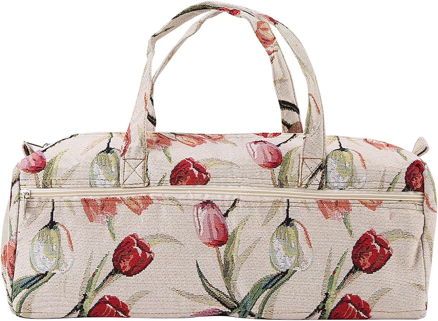 Rose Jacquard Knitting Tote Bag with Large Capacity