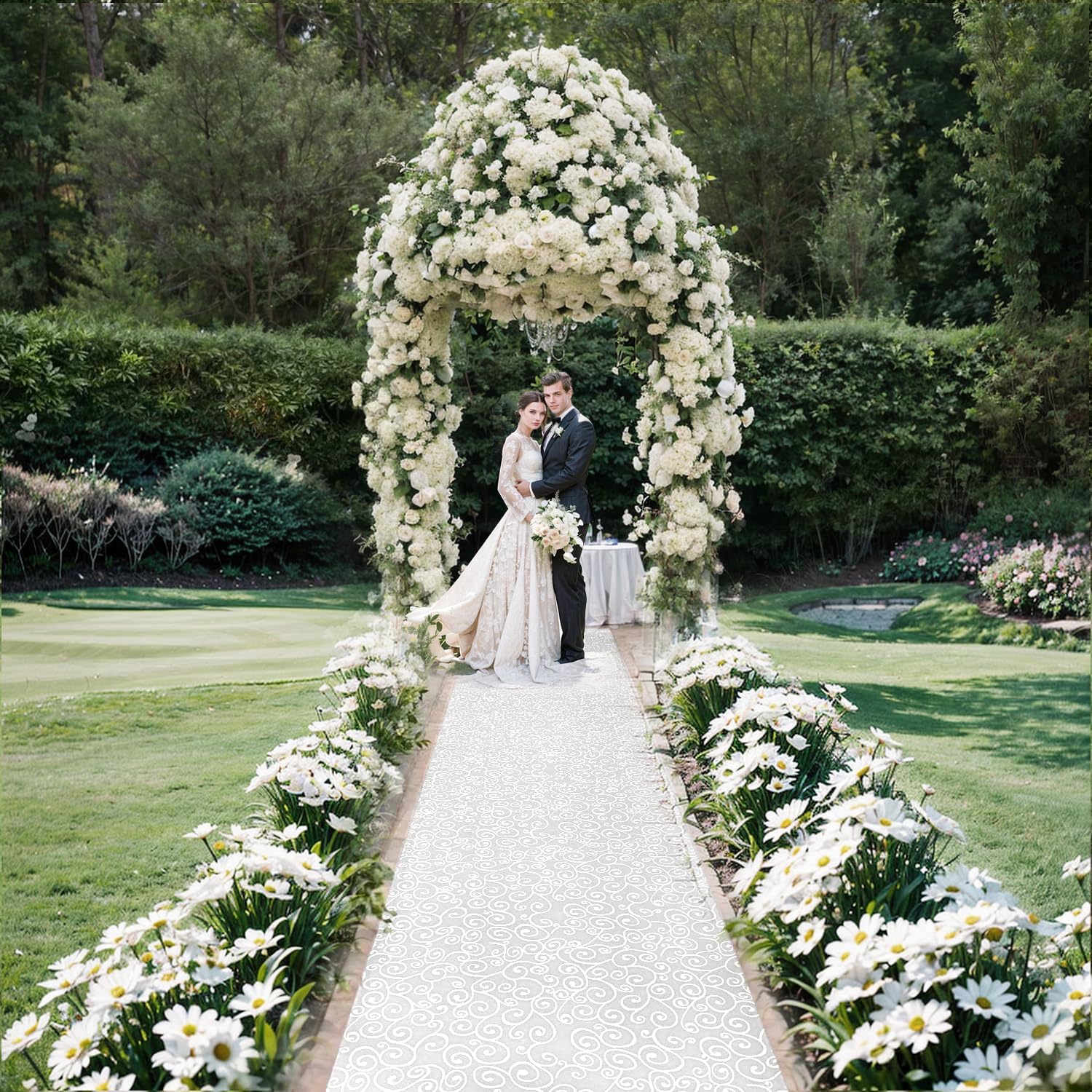 White Wedding Aisle Runner 3x100 Feet with Pull String