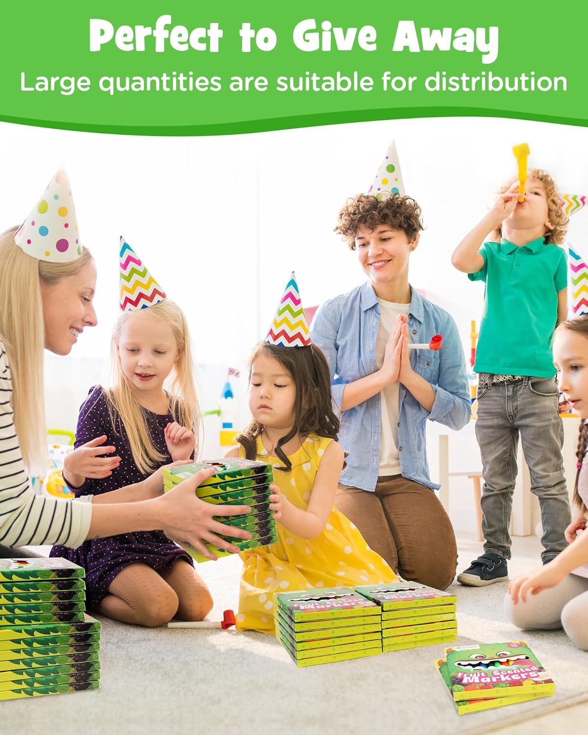 D-FantiX 12 Packs Fruit Scented Washable Markers for Kids