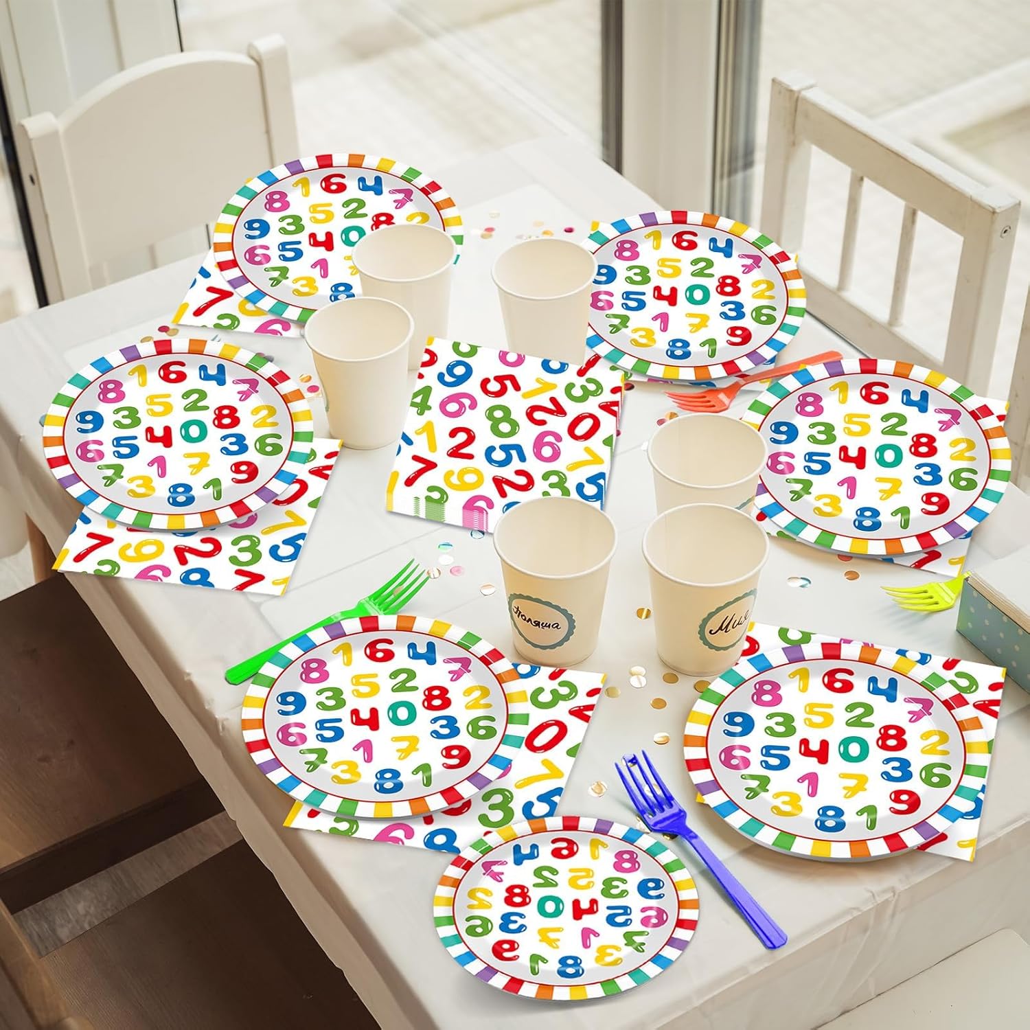 96Pcs Number Themed Party Supplies for 24 Guests