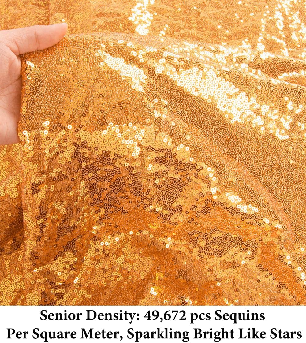 Duoobao Deep Gold Sequin Aisle Runner for Wedding
