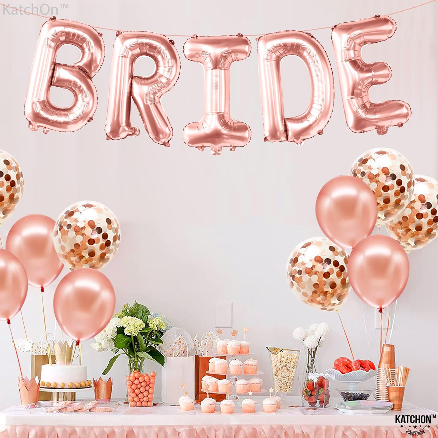 KatchOn Rose Gold Bride Balloons 16 Inch