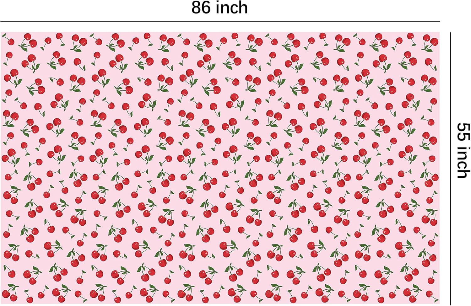 Cherry Birthday Decorations Tablecloth 3 Pack Disposable Fruit Theme Party Supplies for Celebrations