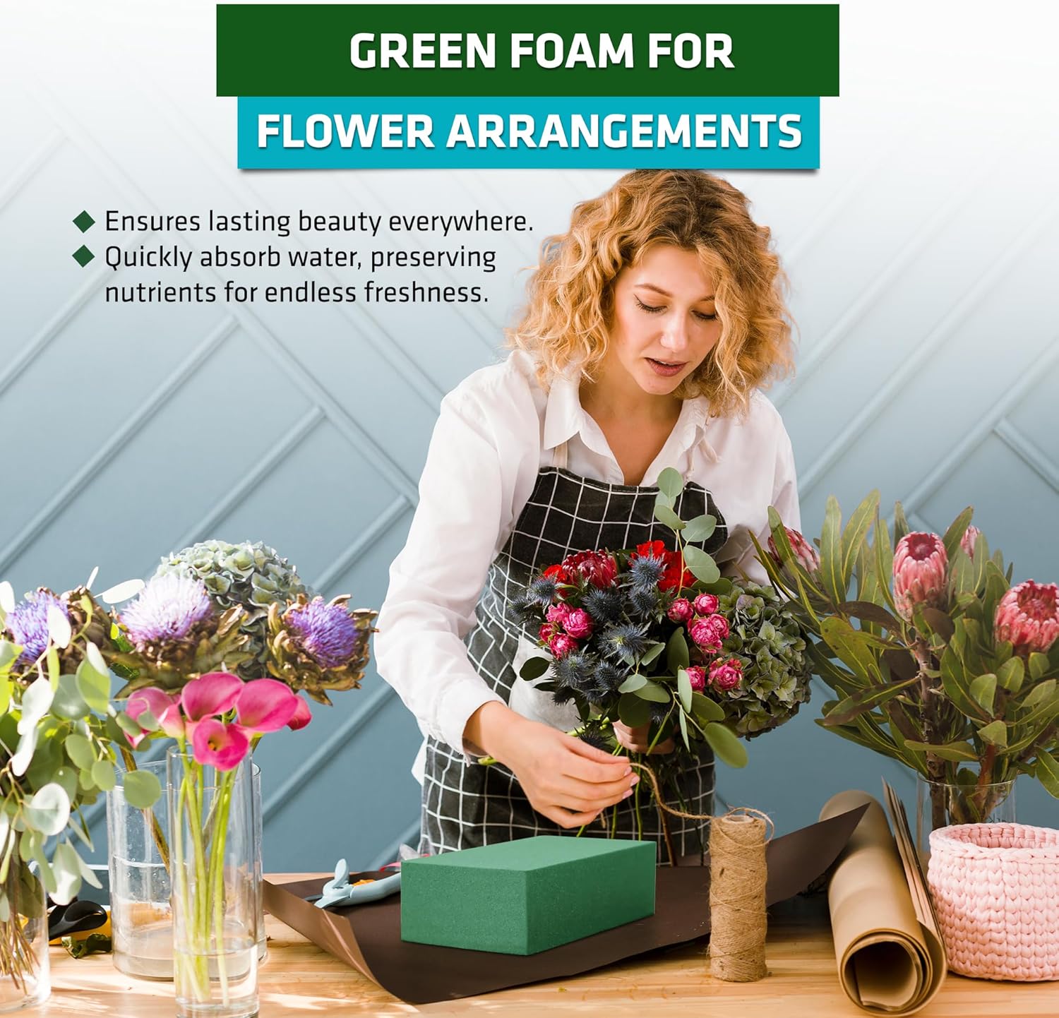 3 PCS Wet Floral Foam Blocks for Fresh Flowers and Decorations