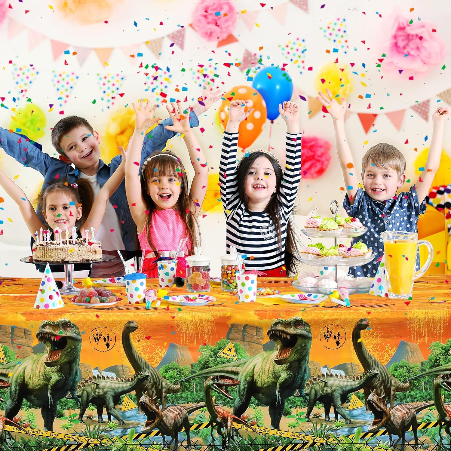 Tiamon 3 Pcs Dinosaur Party Tablecloths