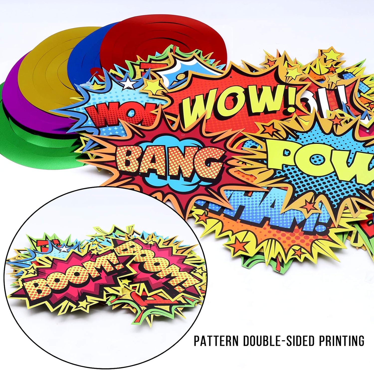 Superhero Party Decor Foil Swirls 30 Pack