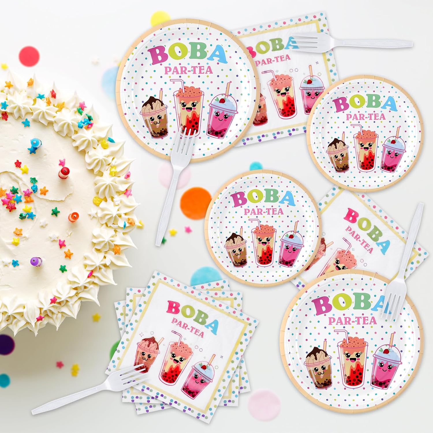 Hoolerry Bubble Tea Party Decorations Set 122 Pcs