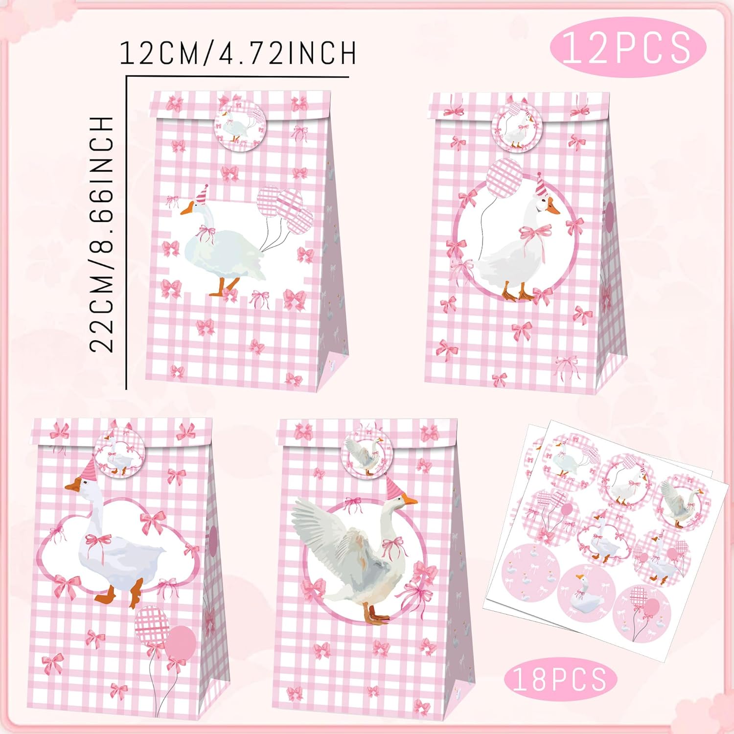 12 Pcs Pink Silly Goose Party Favors Supplies