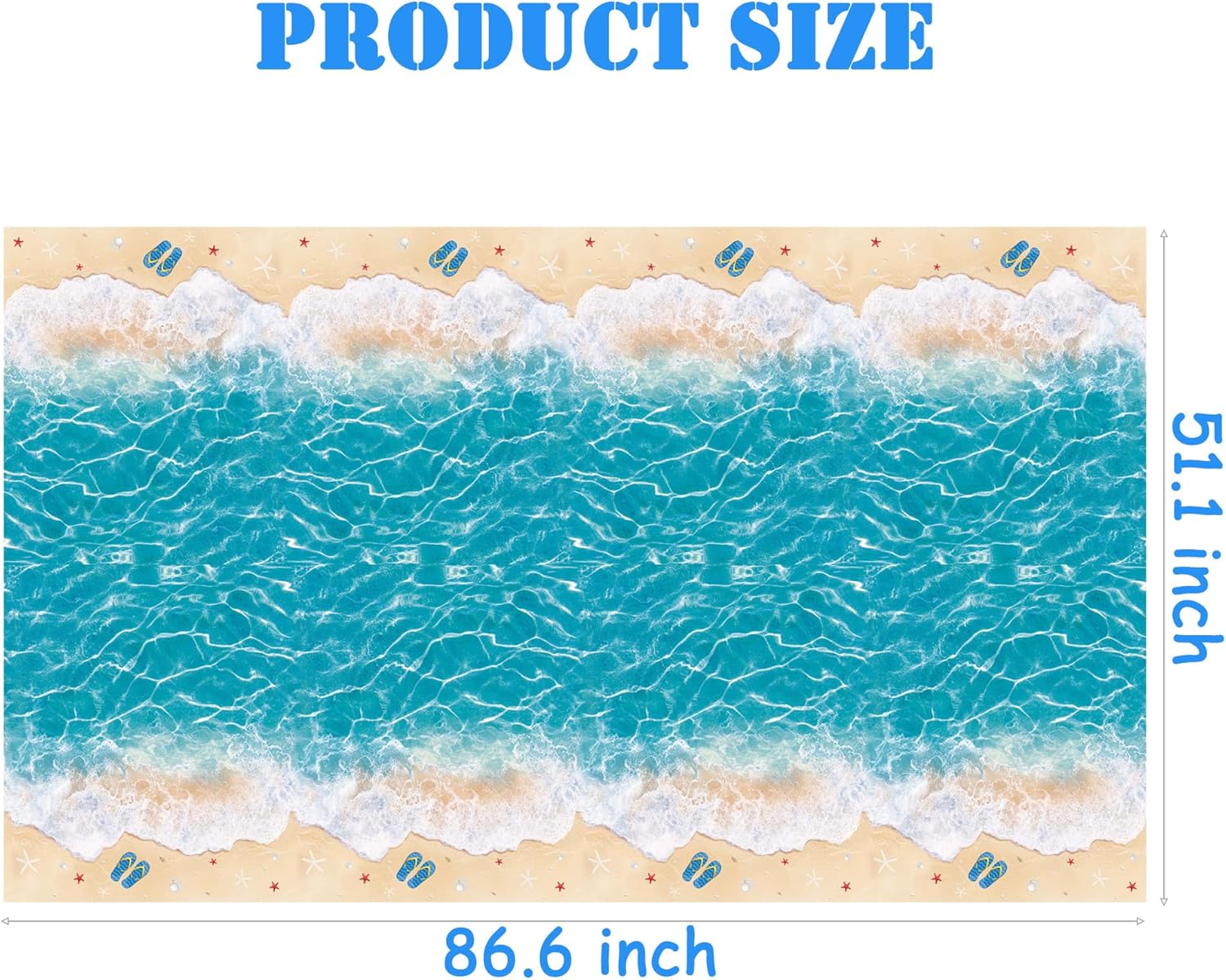 Beach Party Tablecloth Set 2PCS Ocean Waves Pool Party Decorations