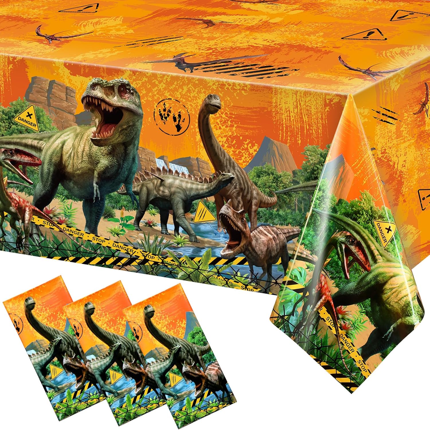 Tiamon 3 Pcs Dinosaur Party Tablecloths