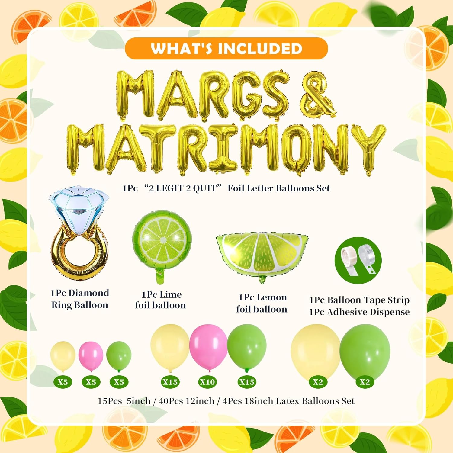 Margs Matrimony Bachelorette Balloons 62pcs Set