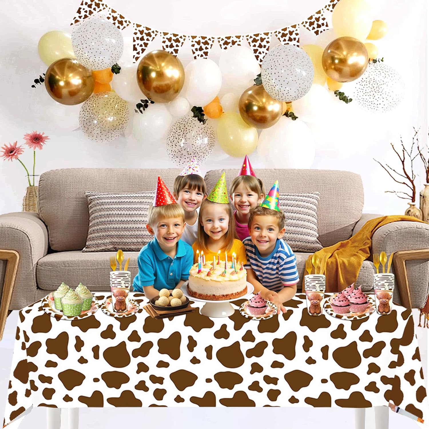 Highland Cow Party Decorations 92 Pcs Set