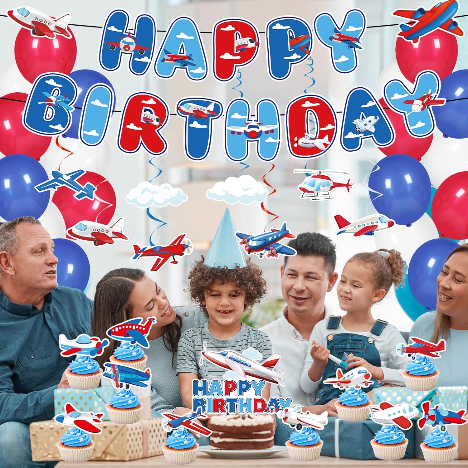 Airplane Birthday Party Decorations 49PCS Set