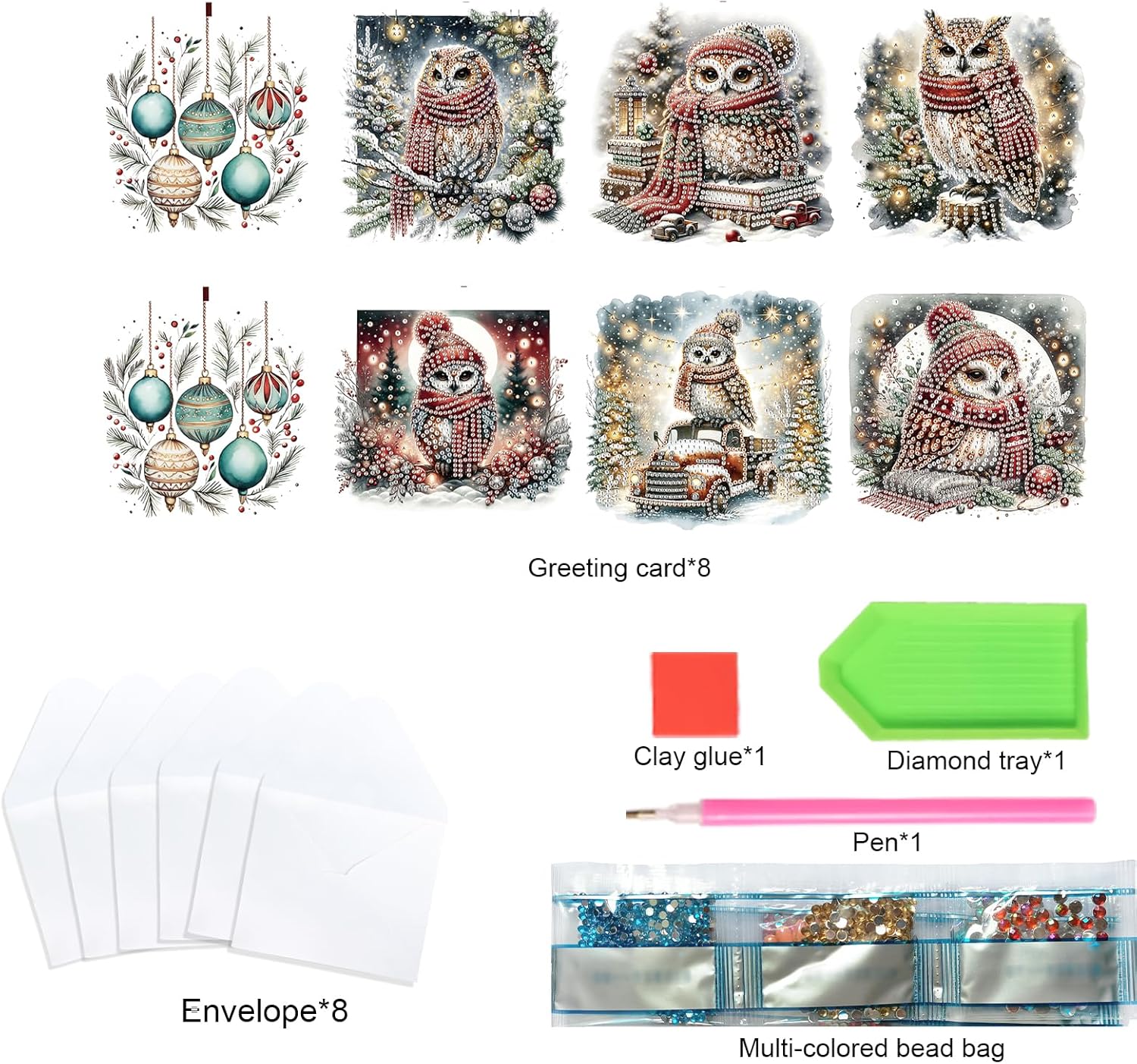 Diamond Painting Greeting Card Set of 6 with Envelopes