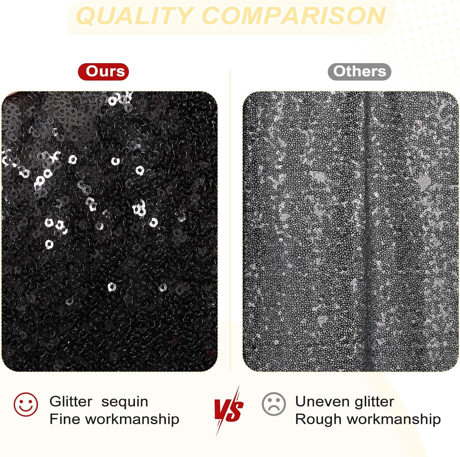 PartyDelight Sequin Aisle Runner Black 2FTx15FT