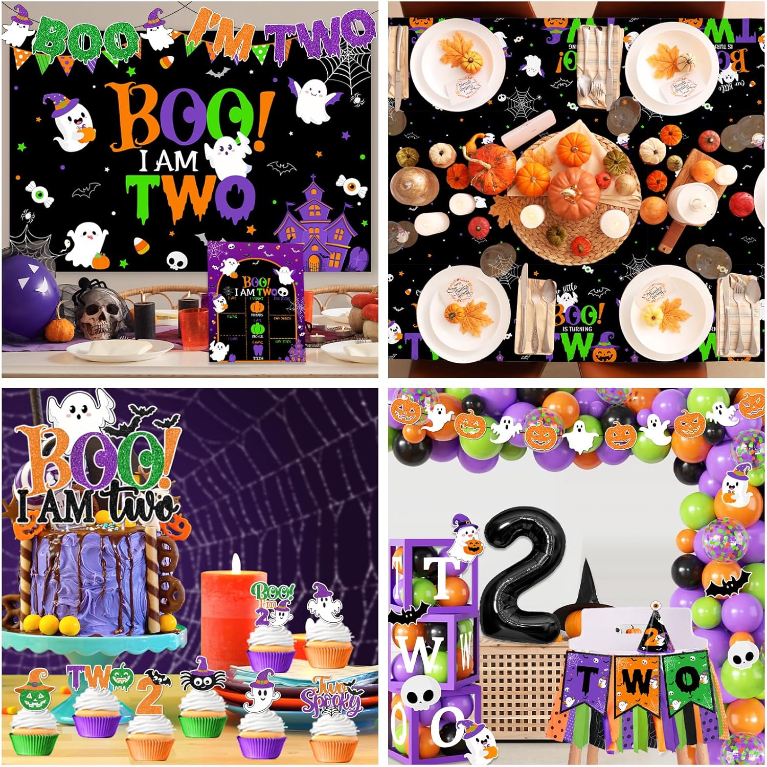 Halloween 2nd Birthday Decorations 164pcs Boo Im Two Party Kit
