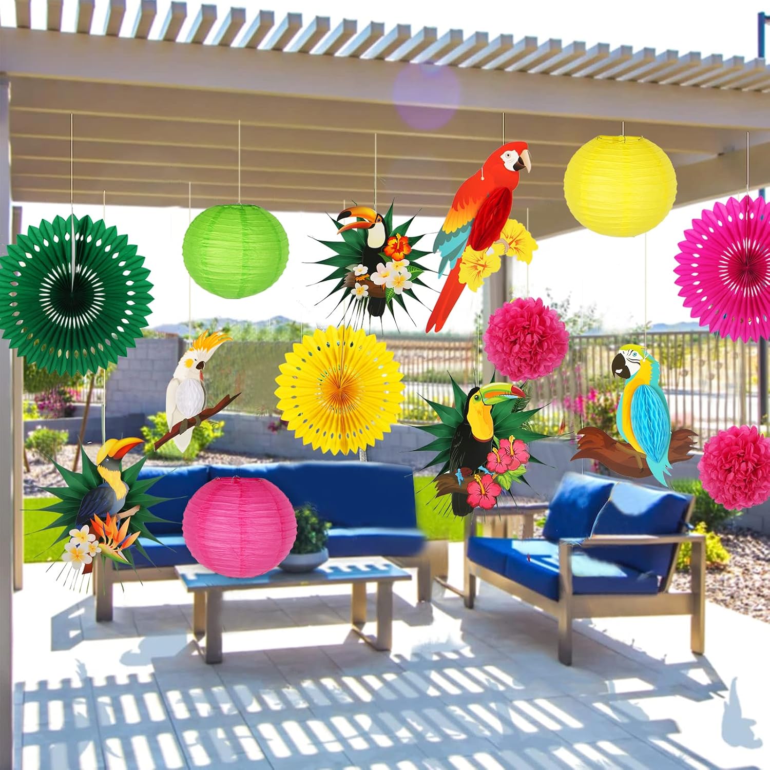 Tropical Birds Toucan Parrot Decorations for Summer Beach Party