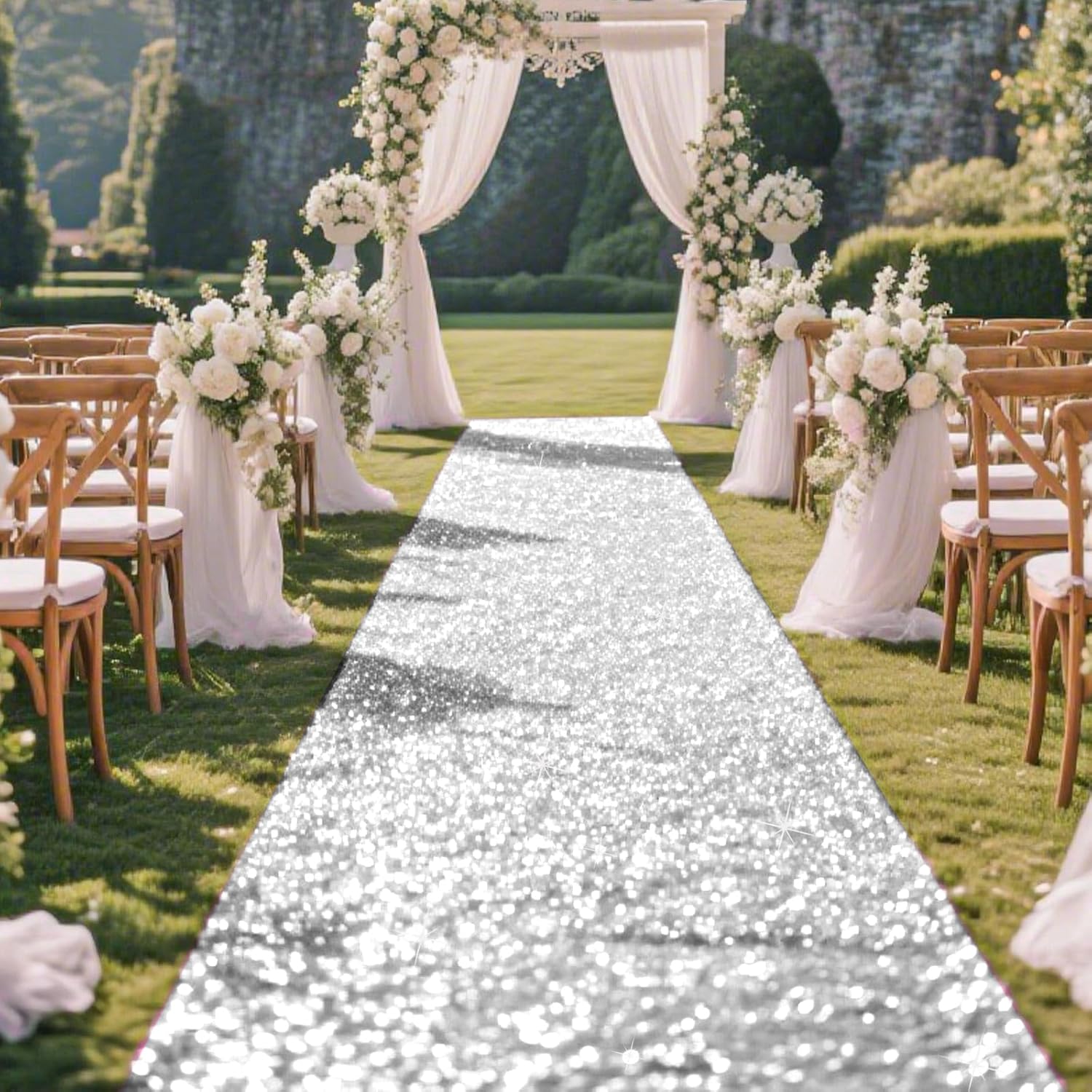 Glitter Carpet Runner 26FT x 30FT for Party and Event Decor