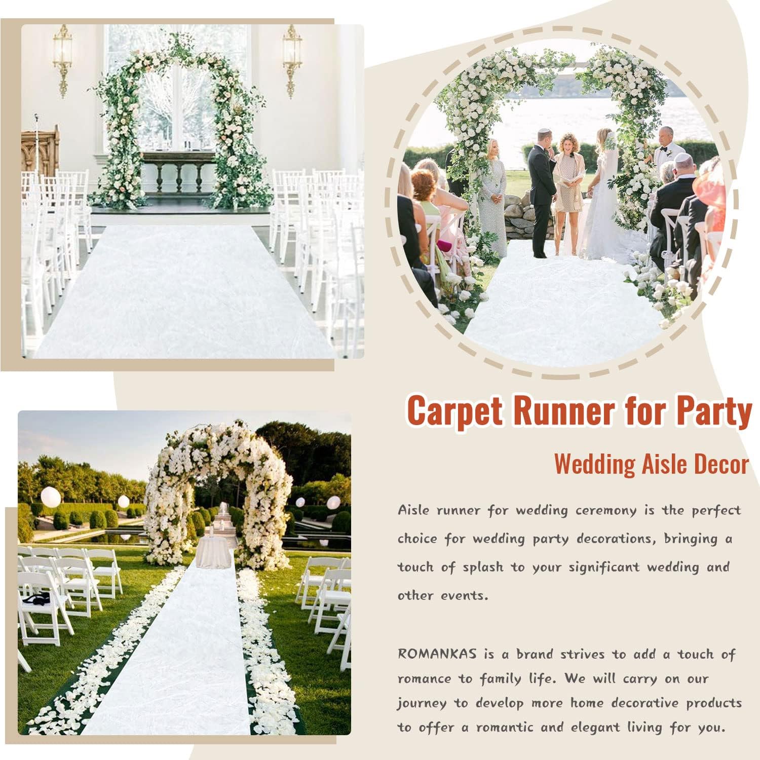 White Velvet Aisle Runner Wedding Ceremony 2x15 FT Decor