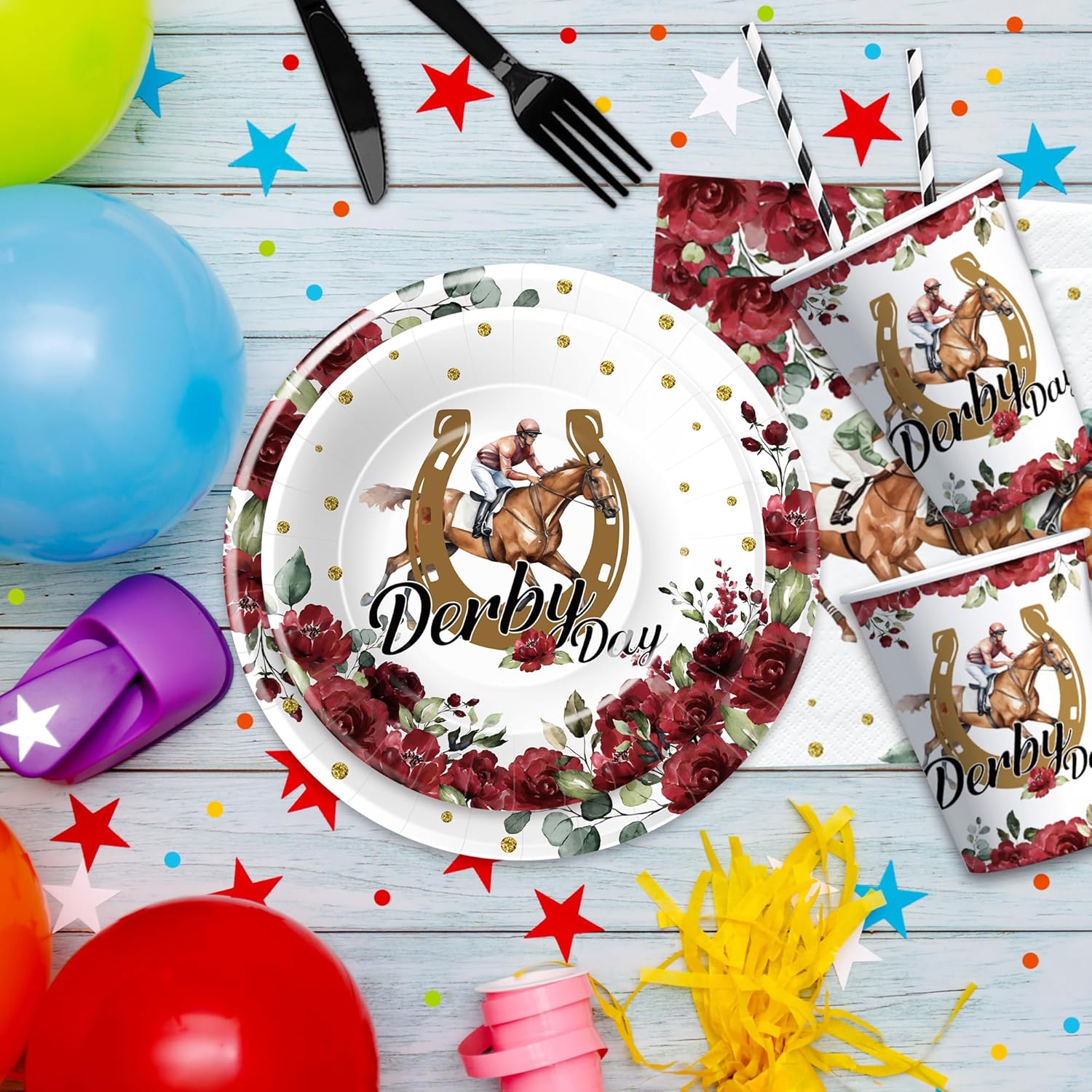 Derby Day Party Decorations Set for 24 Guests