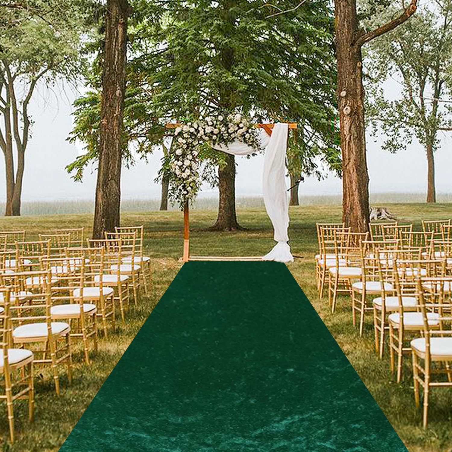 MODFUNS Emerald Green Aisle Runner Rug for Wedding Ceremony 4x15 FT