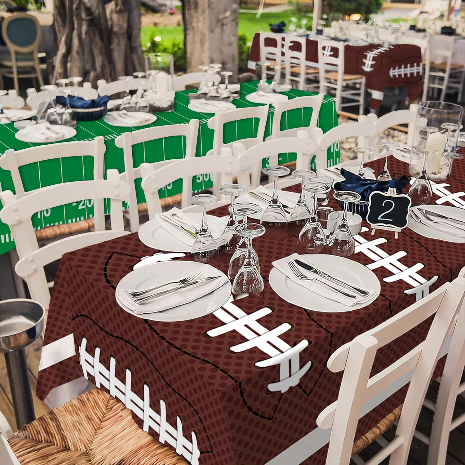 Football Party Decorations 54x108 Inch Tablecloth 2 Pack