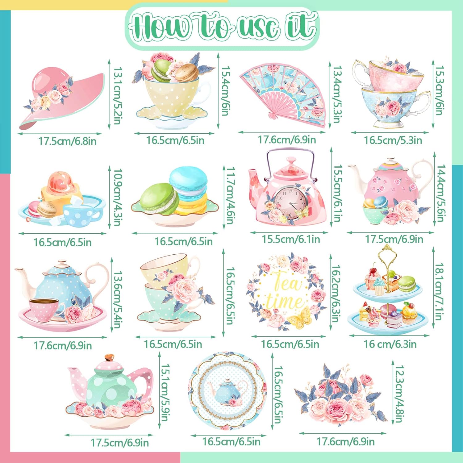 36 Piece Tea Party Hanging Swirl Decor Set