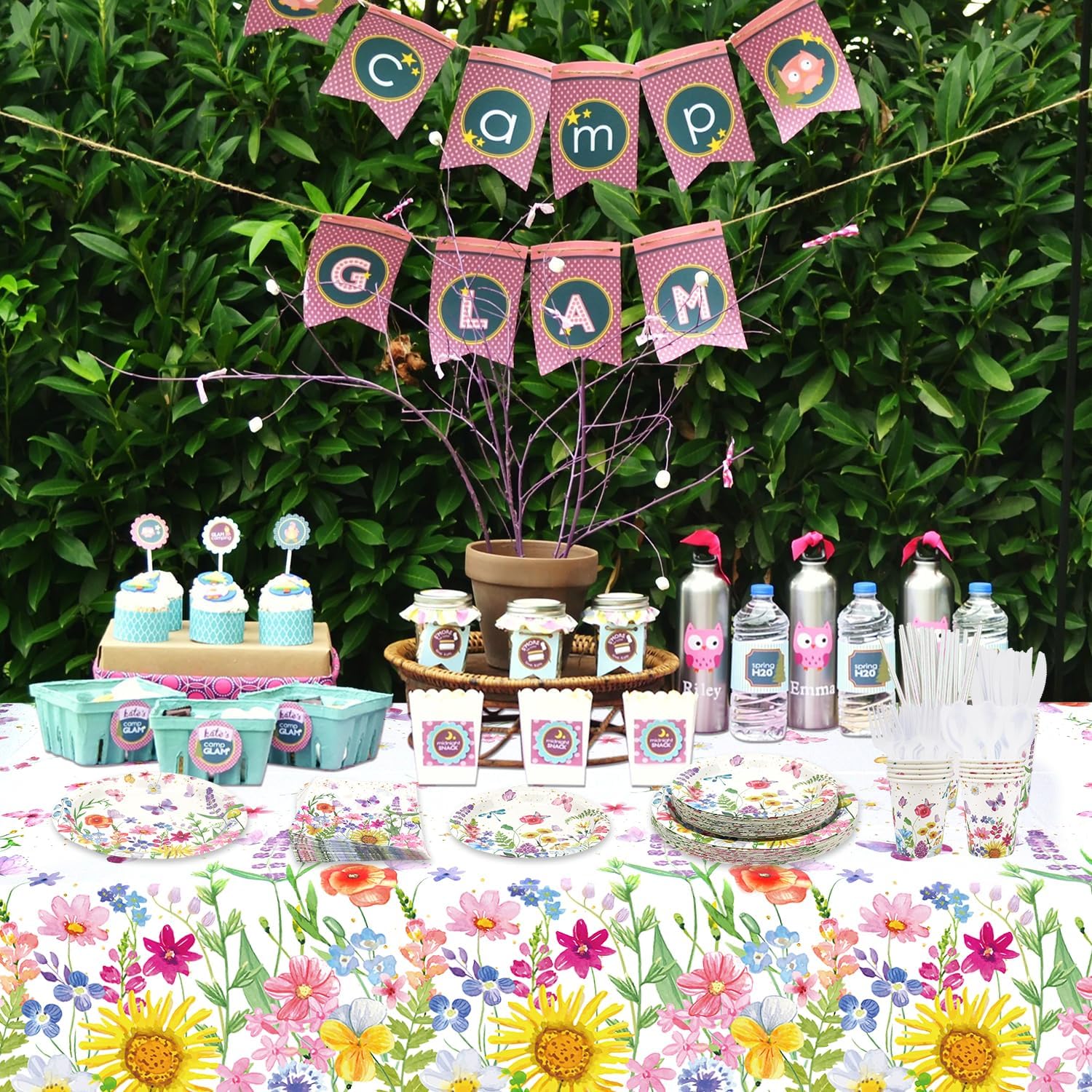 Wildflower Party Tableware Set for 20 Guests