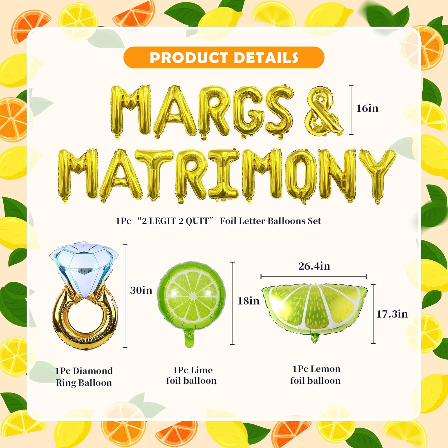 Margs Matrimony Bachelorette Balloons 62pcs Set