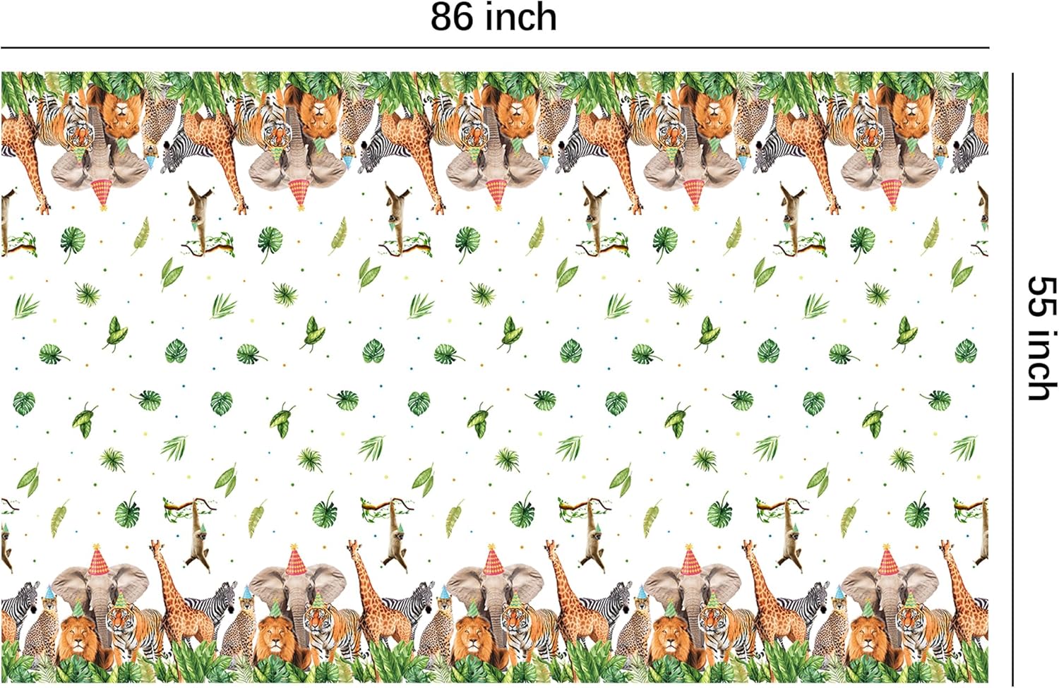 Jungle Animal Safari Party Tablecloth Set 3 Pack