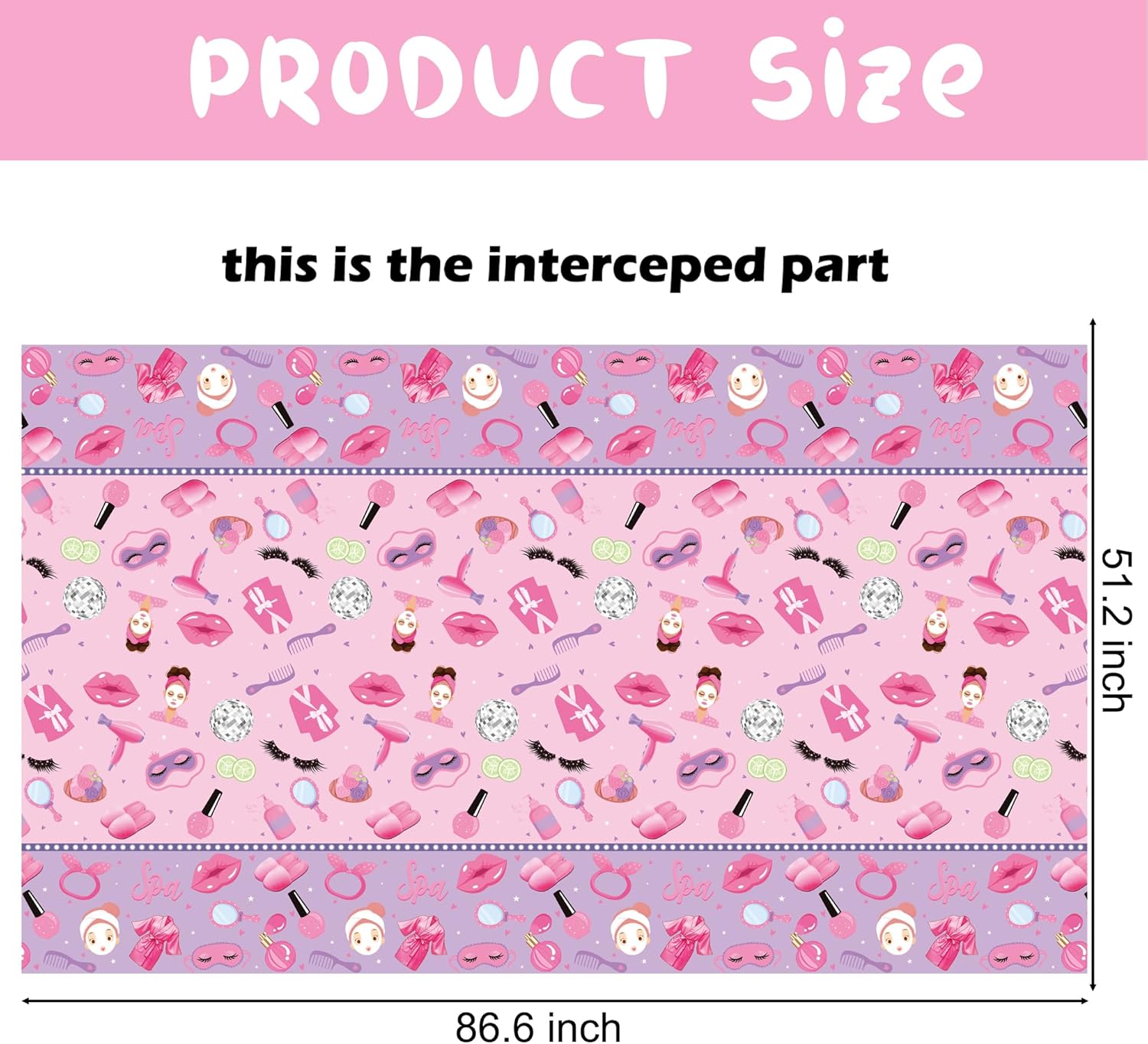 Umoni Spa Tablecloth Makeup Themed Birthday Party Decorations 2PCS
