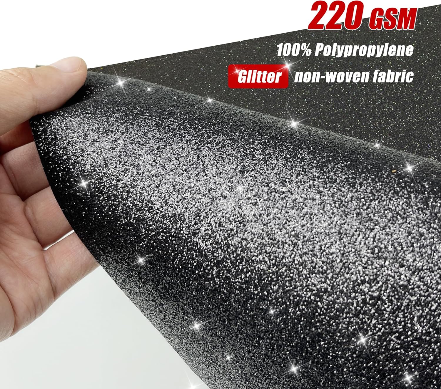EZLucky Glitter Black Carpet Runner for Party 246X15ft