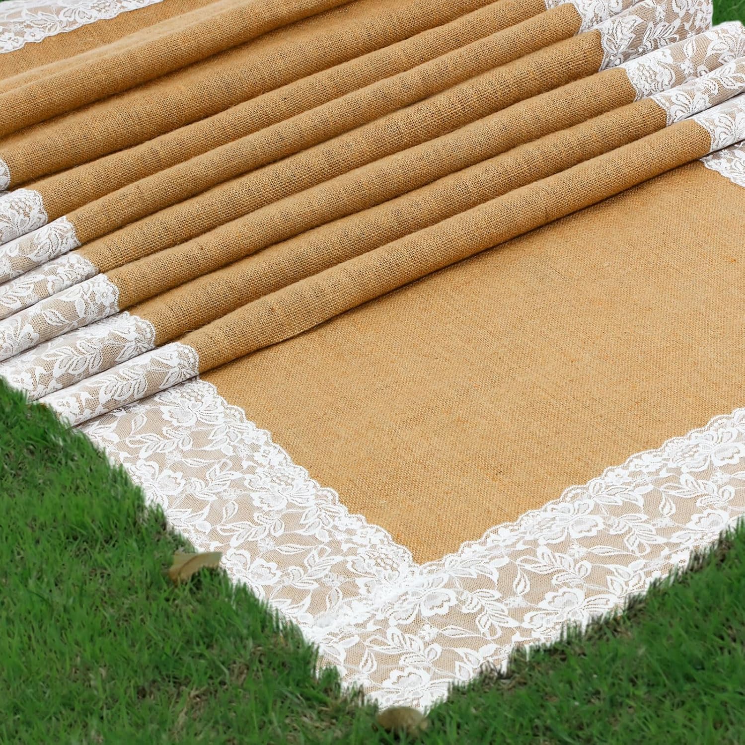 Preboun 3ft x 50ft Natural Burlap Wedding Aisle Runner