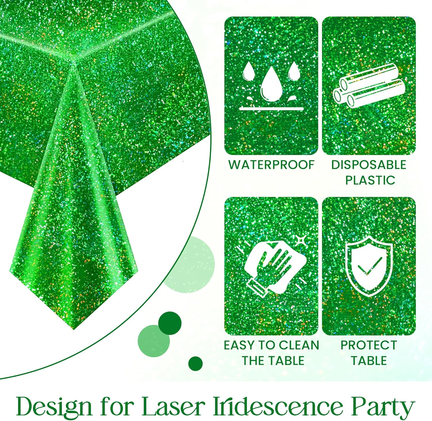 Green Holographic Laser Tablecloth 40x108