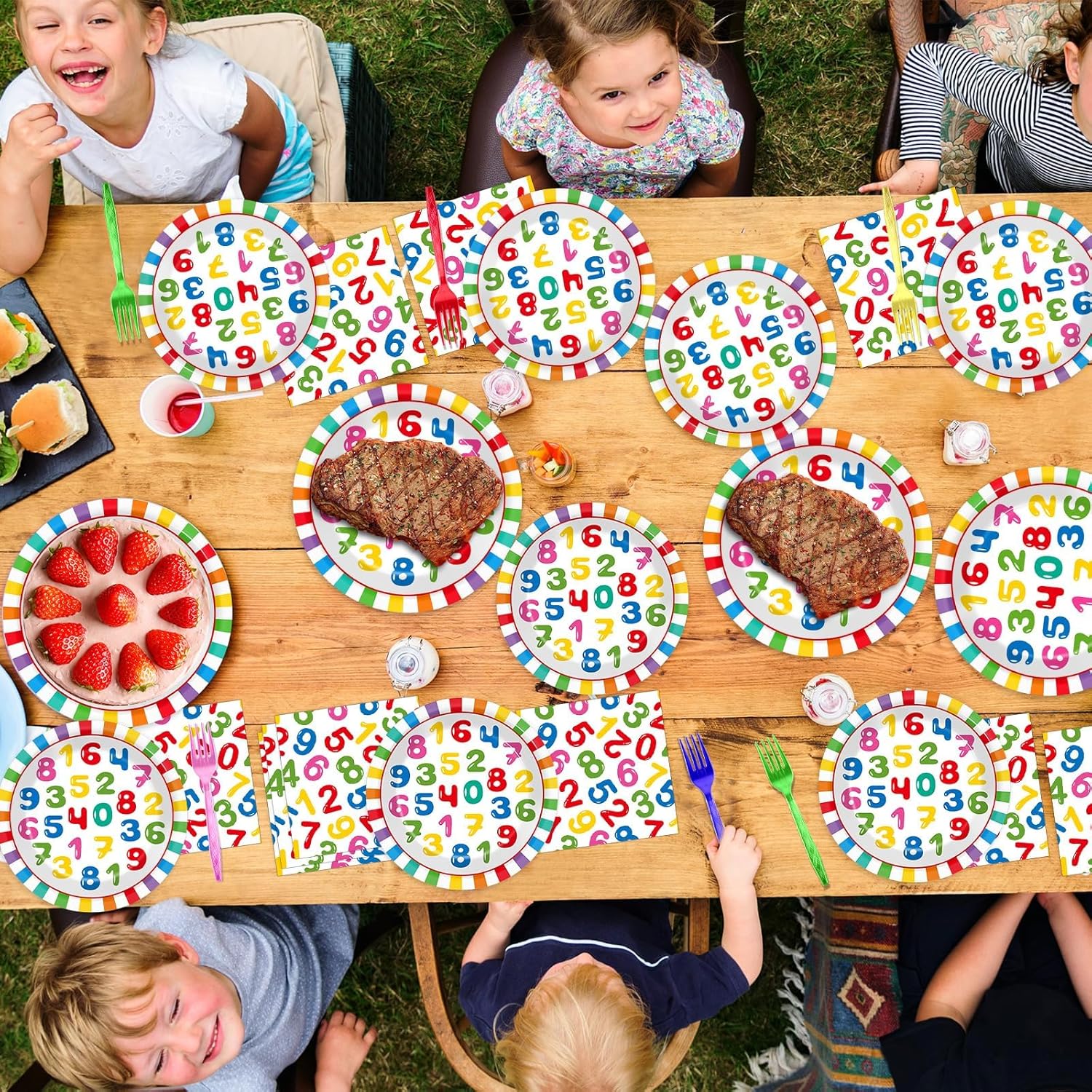 96Pcs Number Themed Party Supplies for 24 Guests