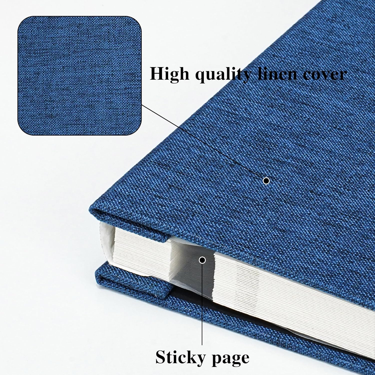 Yopih Photo Album with Magnetic Linen Cover and Self-Adhesive Pages - 40 Page Scrapbook for Family and Wedding Gifts