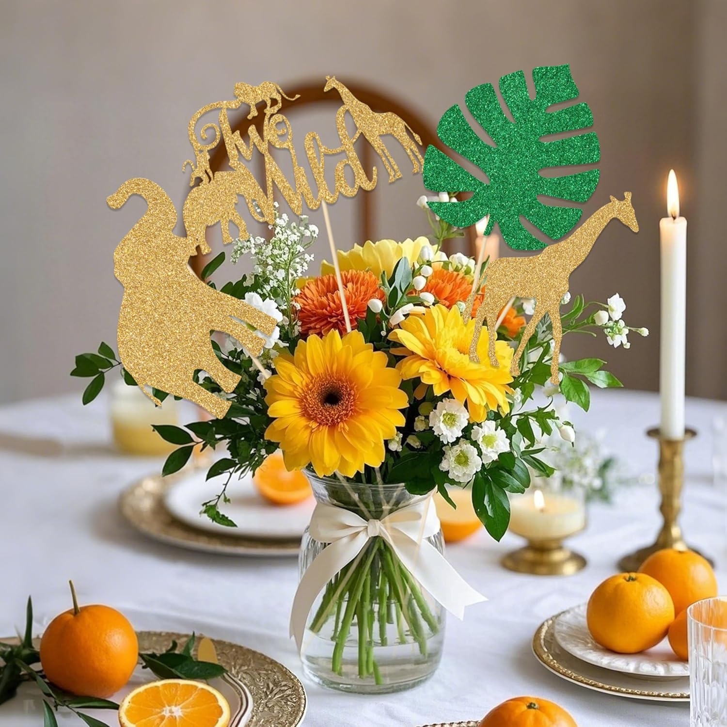 12 Pcs Wild Two Centerpiece Sticks for 2nd Birthday