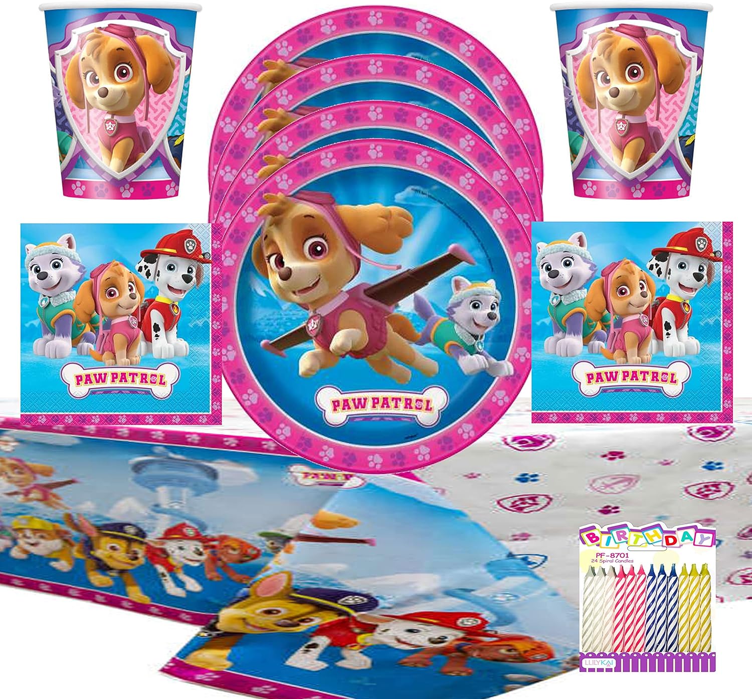 Paw Patrol Pink Party Pack for 16 Guests