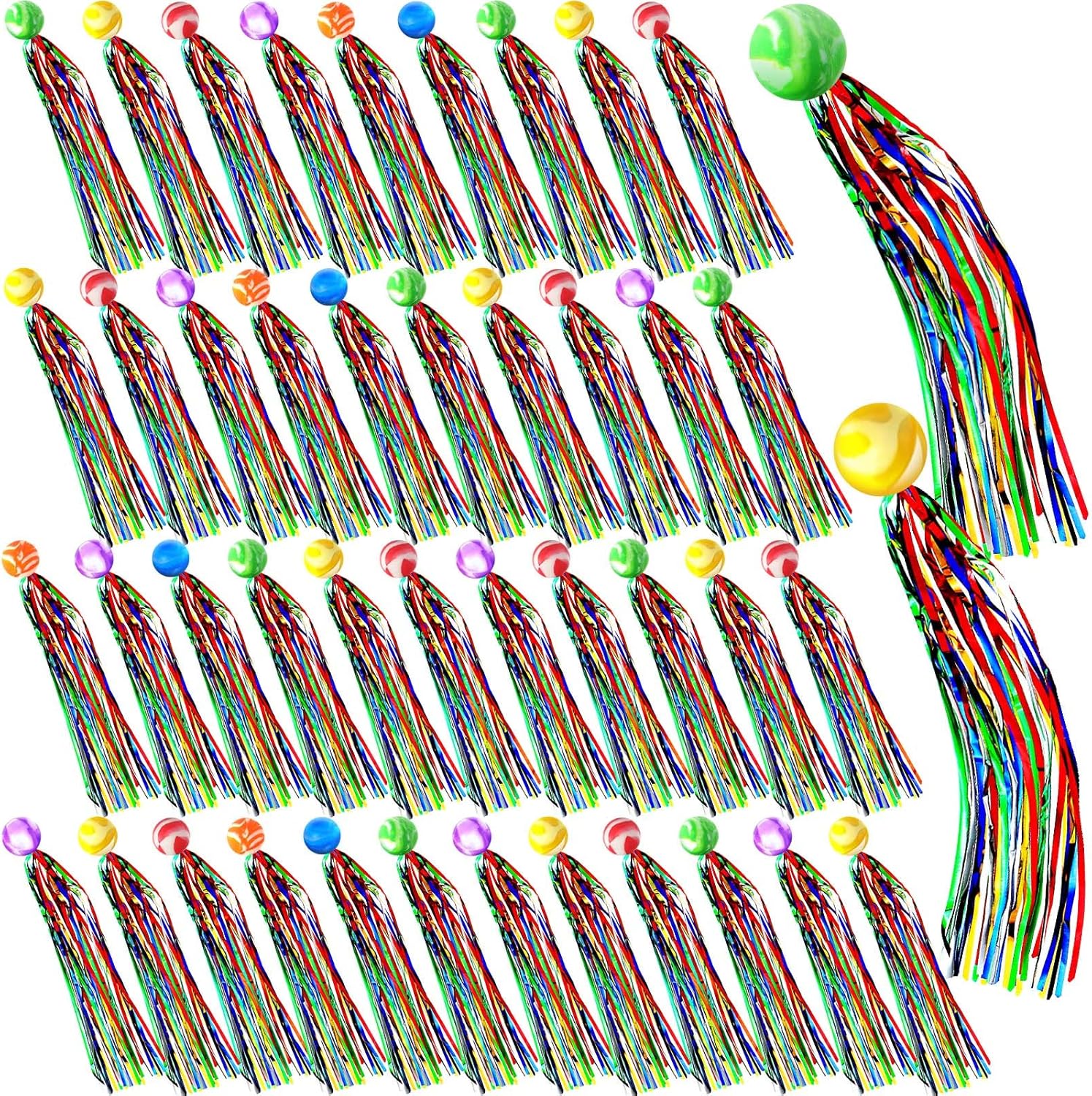 Aoriher 45 Pcs Bouncy Balls with Streamers Party Favors