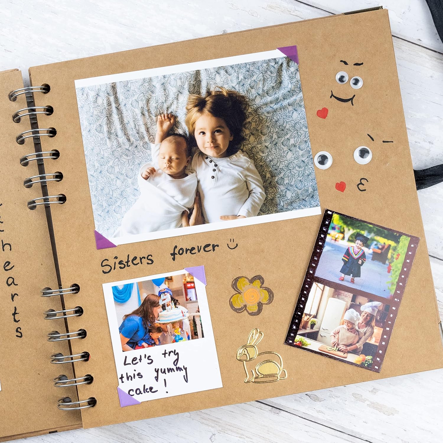 Bstorify Scrapbook Album 60 Pages 8x8 Brown Kraft Paper