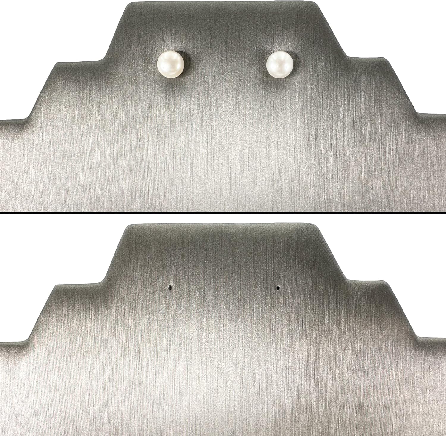 N NicePackaging Special Edition Steel Grey Leatherette 2-Notch Necklace Display 5 Pack