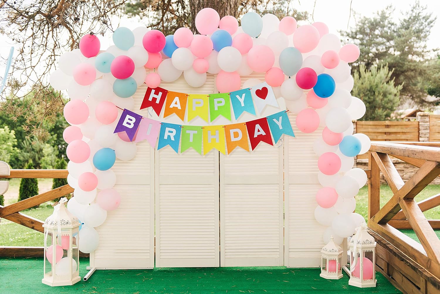 Felt Rainbow Birthday Banner Decor for Kids Party