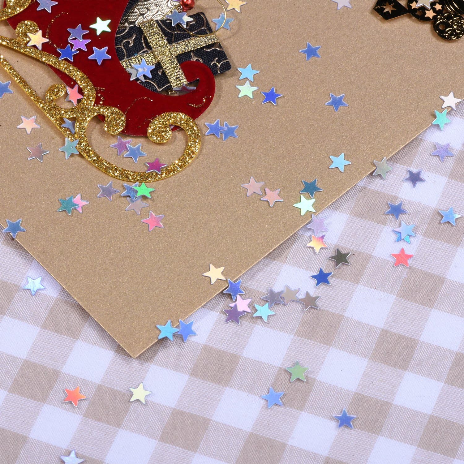 EBOOT Multicolor Holographic Star Confetti 14 Inch