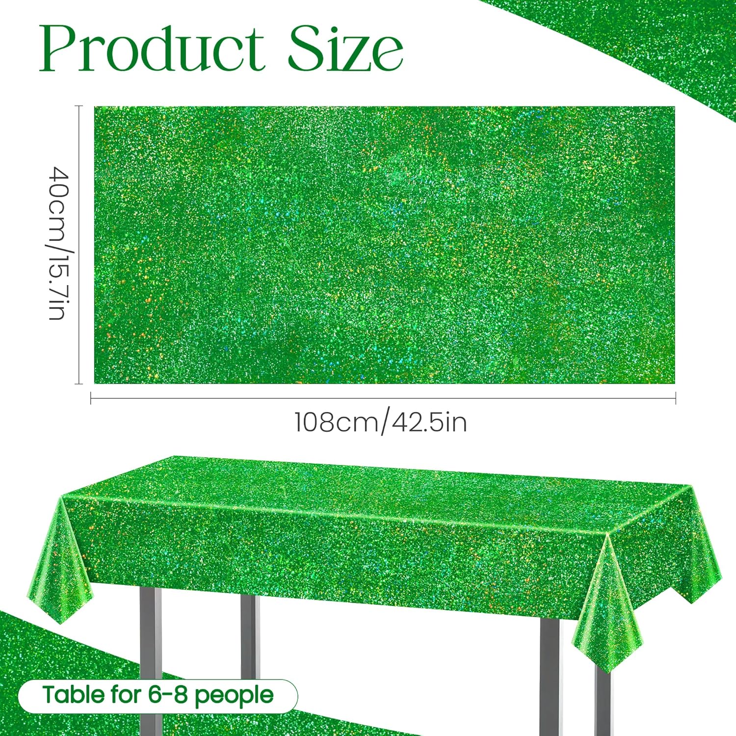 Green Holographic Laser Tablecloth 40x108