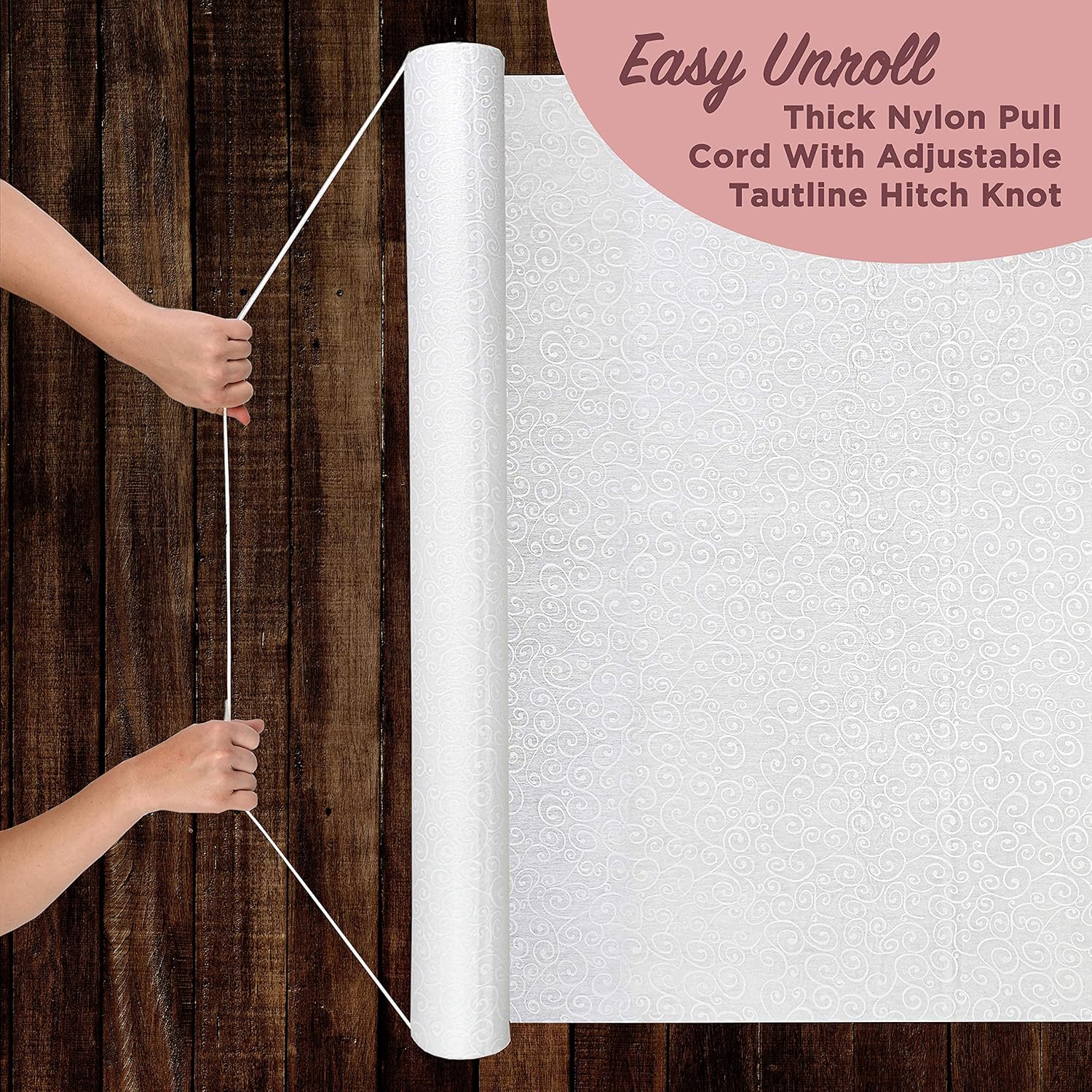 JA Homes White Wedding Aisle Runner - Durable Nylon Double-Sided Tape Adjustable Hitch